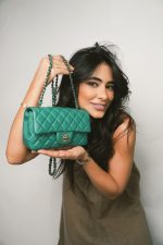 22A Green Lambskin Quilted Mini Rectangular Single Flap LGHW - Image 6