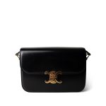 Celine Triomph Black Shiny Calfskin Gold Hardware