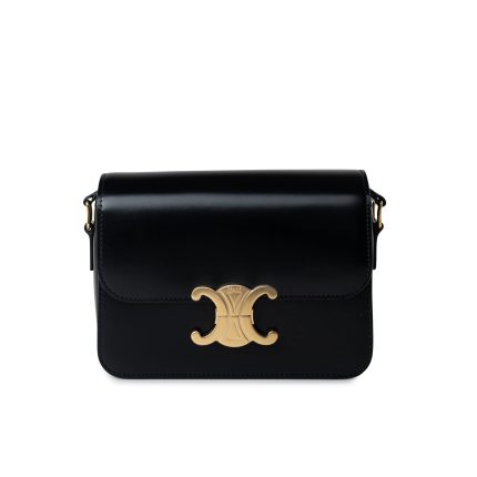 Celine Triomph Teen Black Shiny Calfskin Bag