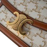 Celine Teen Triomphe Bag Canvas and Calfskin White - Image 3