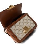 Celine Teen Triomphe Bag Canvas and Calfskin White - Image 4