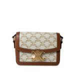 Celine Teen Triomphe Bag Canvas and Calfskin White