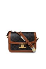 Celine Tan Triomph Canvas And Calfskin Triomphe Bag - Image 2