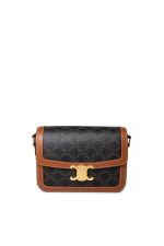Celine Tan Triomph Canvas And Calfskin Triomphe Bag - Image 5