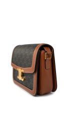 Celine Tan Triomph Canvas And Calfskin Triomphe Bag - Image 6