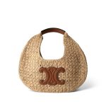 Celine Panier Hobo Bag Raffia and Calfskin