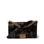 19A Old Medium Le Boy Black and Gold Crocodile Embossed Graffiti - Image 3