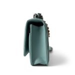 19C Tiffany Blue Lambskin Quilted 19 Wallet on Chain Mixed Hardware - Image 3