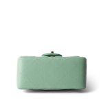 21C Green Lambskin Quilted Mini Square Flap Light Gold Hardware - Image 3