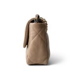 21S Dark Beige Lambskin Quilted 19 Flap Small Mixed Hardware - Image 2