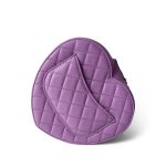 22S CC In Love Purple Lambskin Quilted Large Heart Bag - Image 3