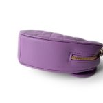 22S CC In Love Purple Lambskin Quilted Large Heart Bag - Image 7