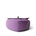 22S CC In Love Purple Lambskin Quilted Large Heart Bag - Image 5
