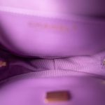 22S CC In Love Purple Lambskin Quilted Large Heart Bag - Image 14