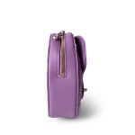 22S CC In Love Purple Lambskin Quilted Large Heart Bag - Image 4