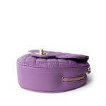 22S CC In Love Purple Lambskin Quilted Large Heart Bag - Image 6
