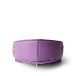 22S CC In Love Purple Lambskin Quilted Large Heart Bag - Image 11