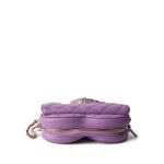 22S CC In Love Purple Lambskin Quilted Large Heart Bag - Image 13