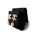 23A CC Silver Crystal & Pearly White Drop Earrings - Image 2