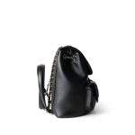 23A Black Lambskin Quilted Duma Back Pack Light Gold Hardware - Image 4