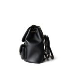 23A Black Lambskin Quilted Duma Back Pack Light Gold Hardware - Image 5