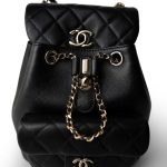 24P Duma Backpack Small Black Light Gold Hardware - Image 11