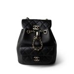 24P Duma Backpack Small Black Light Gold Hardware - Image 12