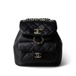 24P Duma Backpack Small Black Light Gold Hardware