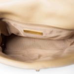 Dark Beige Goatskin Quilted 19 Flap Small Aged Gold Hardware - Image 9