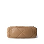 Dark Beige Goatskin Quilted 19 Flap Small Aged Gold Hardware - Image 5