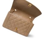 Diana Flap Beige Lambskin Quilted Medium Gold Hardware - Image 5