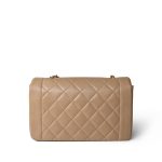 Diana Flap Beige Lambskin Quilted Medium Gold Hardware - Image 4
