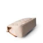Light Beige / Beige Lambskin Quilted Mini Top Handle Light Gold Hardware - Image 6