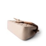 Light Beige / Beige Lambskin Quilted Mini Top Handle Light Gold Hardware - Image 8