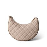Light Beige Small Lambskin Quilted Hobo Bag