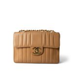 Vintage Mademoiselle Beige Caviar Vertical Flap Jumbo Gold Hardware - Image 2