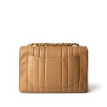 Vintage Mademoiselle Beige Caviar Vertical Flap Jumbo Gold Hardware - Image 4