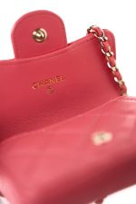 21C Coral/Pink Lambskin Quilted O Belt Bag Light Gold Hardware - Image 2