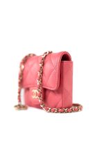 21C Coral/Pink Lambskin Quilted O Belt Bag Light Gold Hardware - Image 3