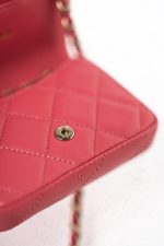 21C Coral/Pink Lambskin Quilted O Belt Bag Light Gold Hardware - Image 5