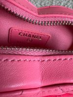 22S CC In Love Heart Zipped Pink Lambskin Quilted Belt Bag LGHW - Image 4