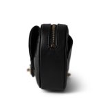 22S CC In Love Heart Zipped Black Lambskin Quilted Belt Bag LGHW