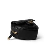 22S CC In Love Heart Zipped Black Lambskin Quilted Belt Bag LGHW - Image 7