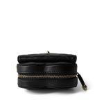 22S CC In Love Heart Zipped Black Lambskin Quilted Belt Bag LGHW - Image 8