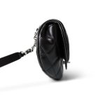 Black Calfskin Quilted CC Uniform Flap Belt Bag Silver Hardware - Image 4