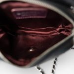 12C Black Caviar Quilted Mini Dual Zipper Case Silver Hardware - Image 8