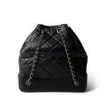 19C Black Aged Calfskin Quilted Gabrielle Backpack - Image 3