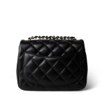 21P Black Lambskin Quilted Mini Square Flap Light Gold Hardware - Image 4