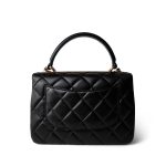 22C Black Lambskin Quilted Trendy CC Flap Small Rose Gold Hardware - Image 3