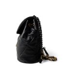 24C Black Lambskin Quilted 19 Flap Backpack Mixed Hardware - Image 2